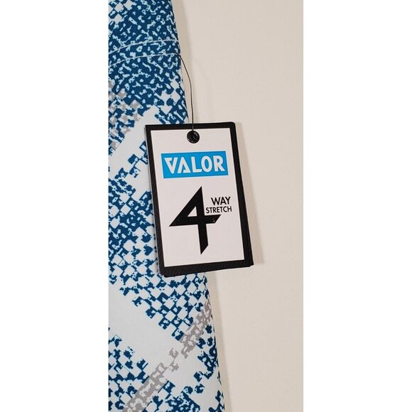 Valor Men's Size 28 Surf Board Shorts Blue Gray White Hawaiian Striped New - Picture 10 of 11